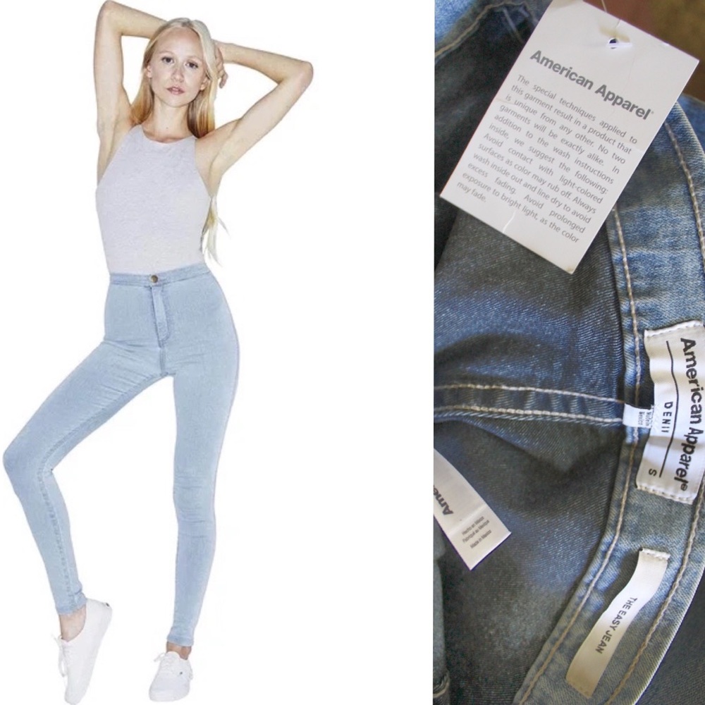 American Apparel NWT The Easy Jean Light Wash Small Juniors